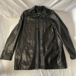 Banana Republic black soft leather 3/4 length jacket | XL